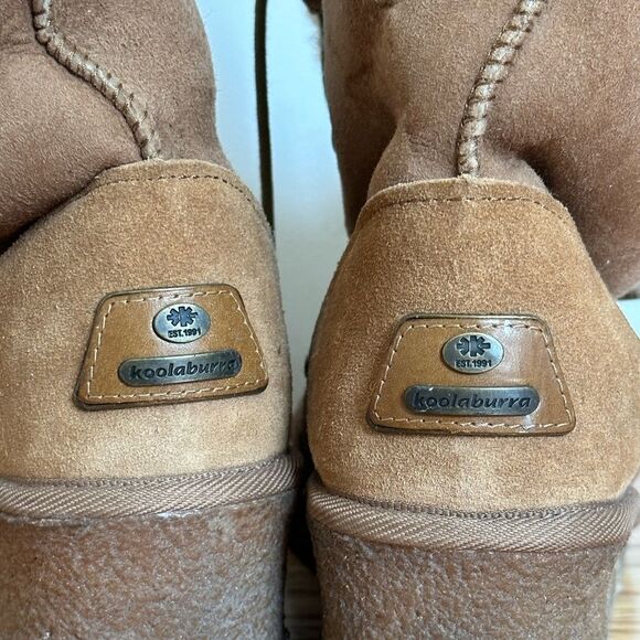 Kookaburra Sheepskin Lace Up Wedge Booties - Picture 4 of 7